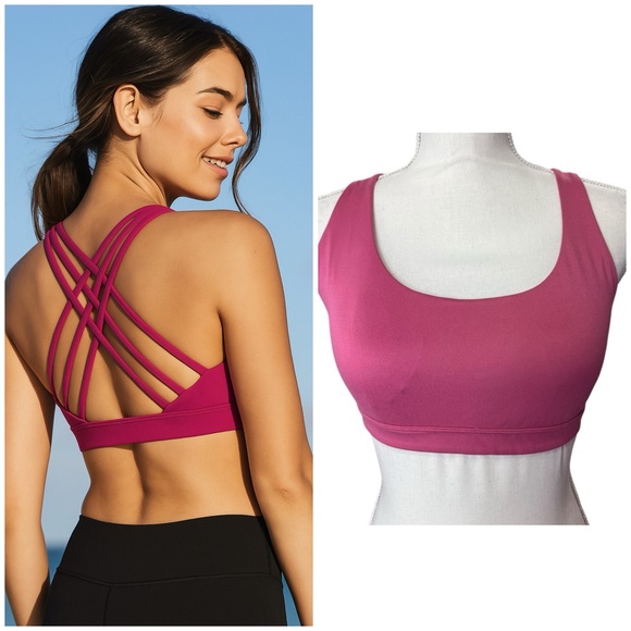 Victoria's Secret Other - Victoria’s Secret Strappy Back Sports Bra Pink Medium Support Activewear Size M